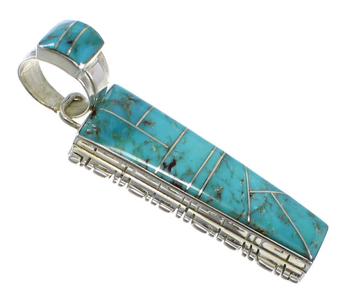 Turquoise Southwest Jewelry Silver Pendant AX47904